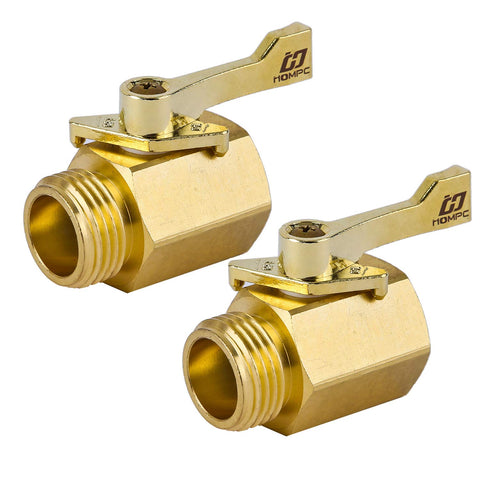 HQMPC heavy-duty brass shut-off valve close-up showcases sturdy build for garden use.