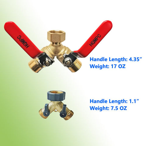 HQMPC stainless-steel long-handle hose splitter for quick single-finger use