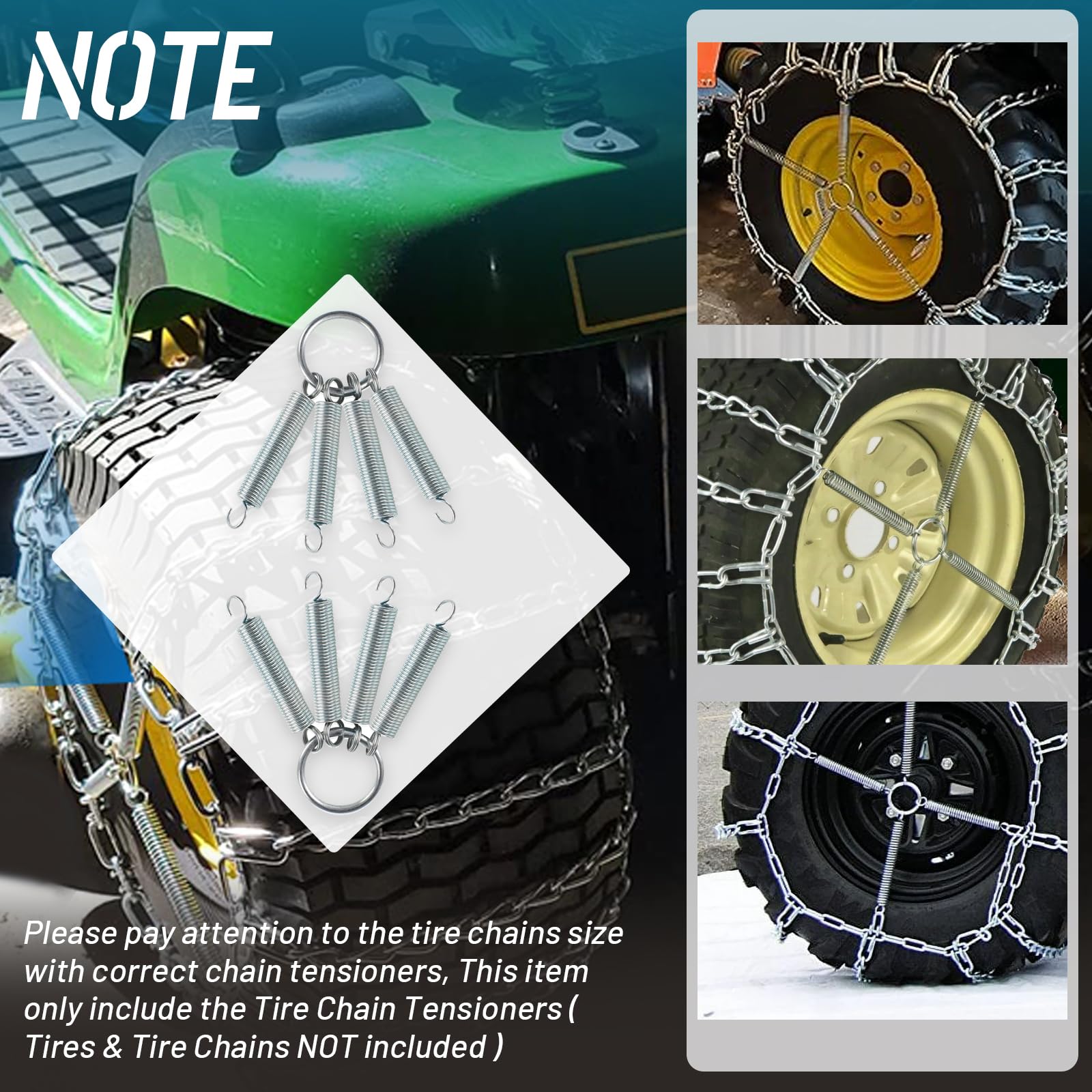 HQPARRTS compatibility note about correct tire chain size.