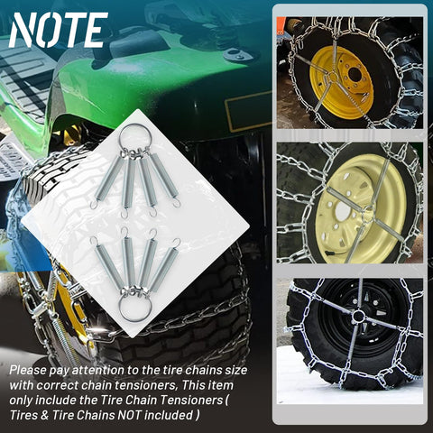 HQPARRTS compatibility note about correct tire chain size.
