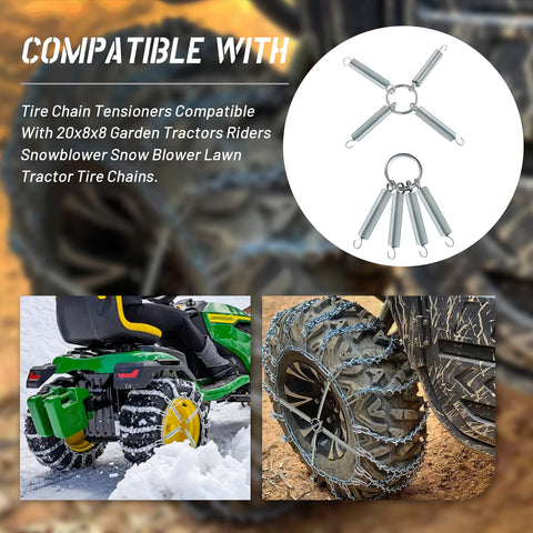 HQPARRTS tensioner on tire improving grip on snow-covered surfaces.