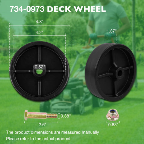 HQPASFY deck wheels kit with bolts ready for installation