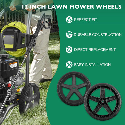 HQPASFY wheels mounted on a pressure washer demonstrate improved maneuverability.