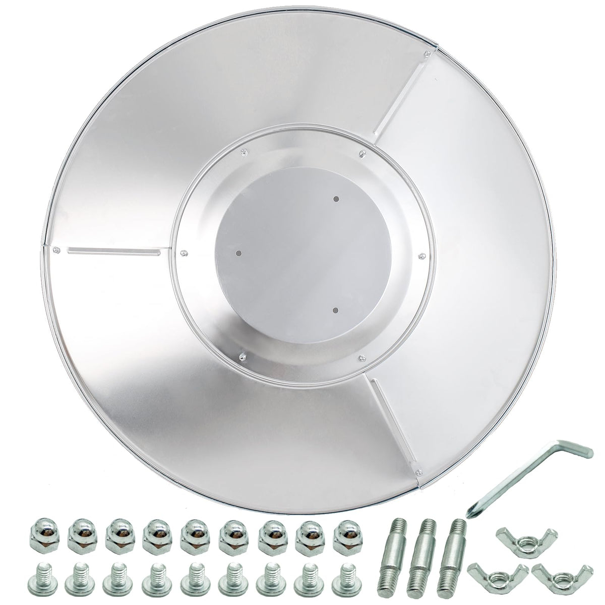 HQQ outdoor reflector shield with 33-inch diameter for efficient heat reflection