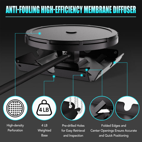 HQUA PAS20AD EPDM membrane diffuser promotes steady diffusion in ponds.