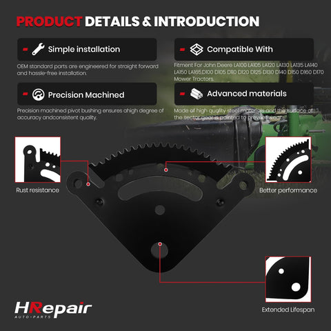HRepair fitment chart displays compatible John Deere LA models for quick reference