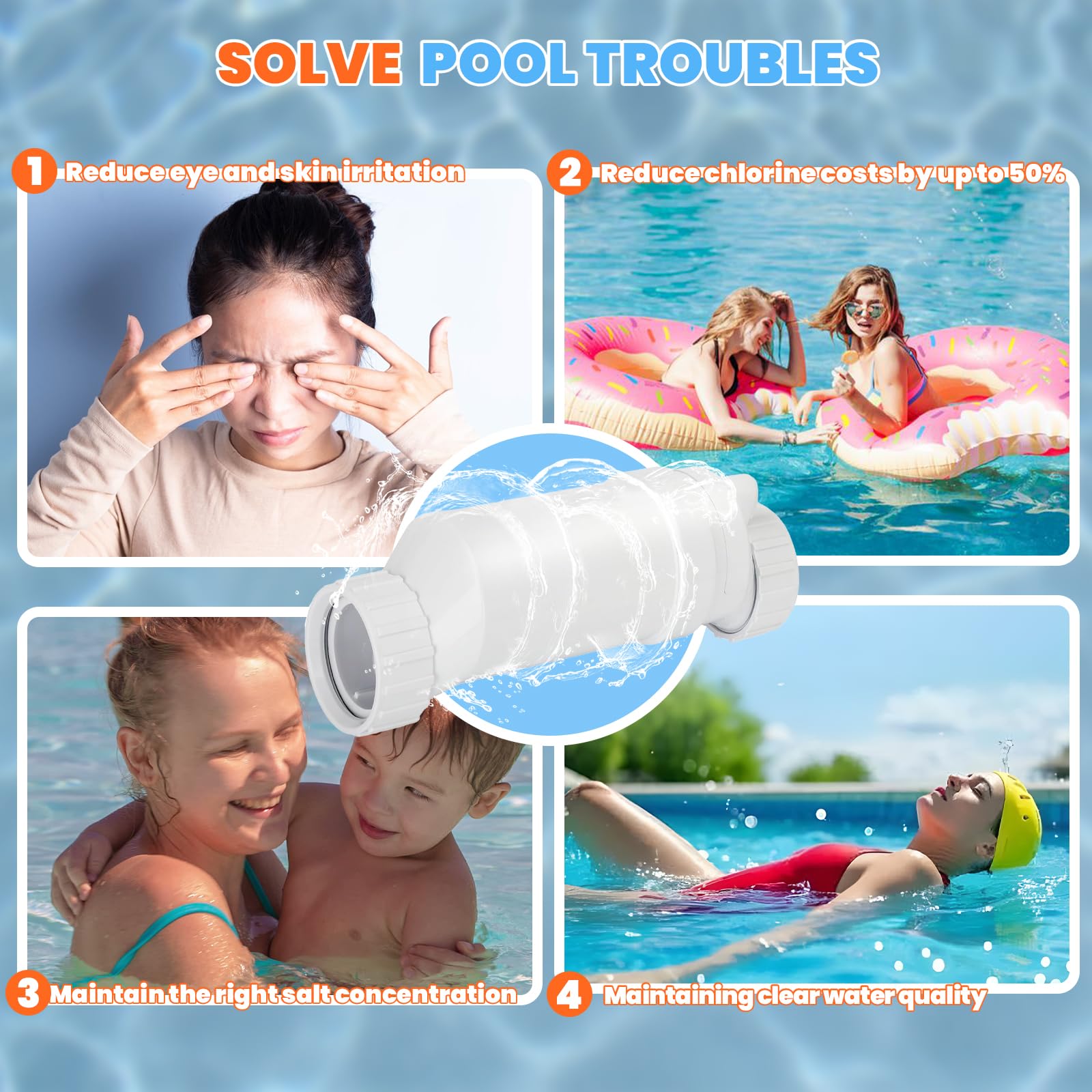 40,000-gallon pool compatibility of HRepair T15 salt cell
