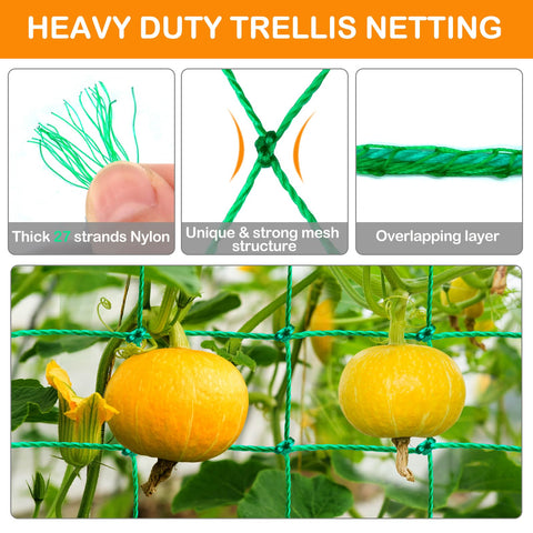 H.Romo Trellis Netting with 4x4 inch mesh improves airflow and sunlight.
