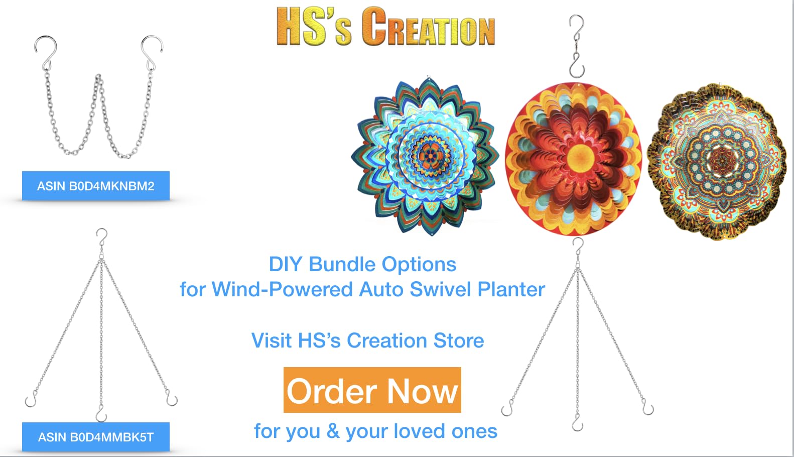 HS's Creation heavy-duty S-hook supports up to 20 pounds for sturdy hanging.