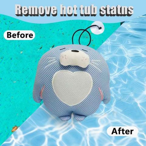 HSDMDMS hot tub sponge drops on water with immediate absorption.