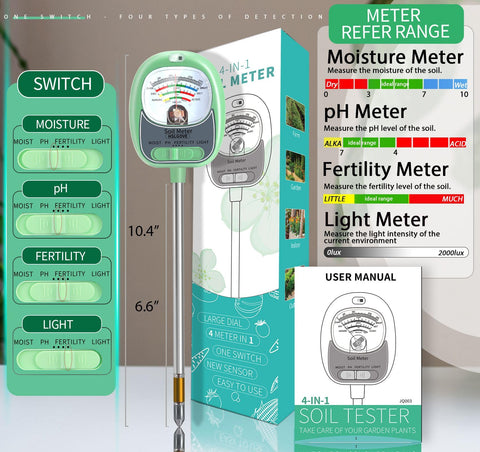 HSLGOVE moisture and pH sensor in garden for quick soil checks.