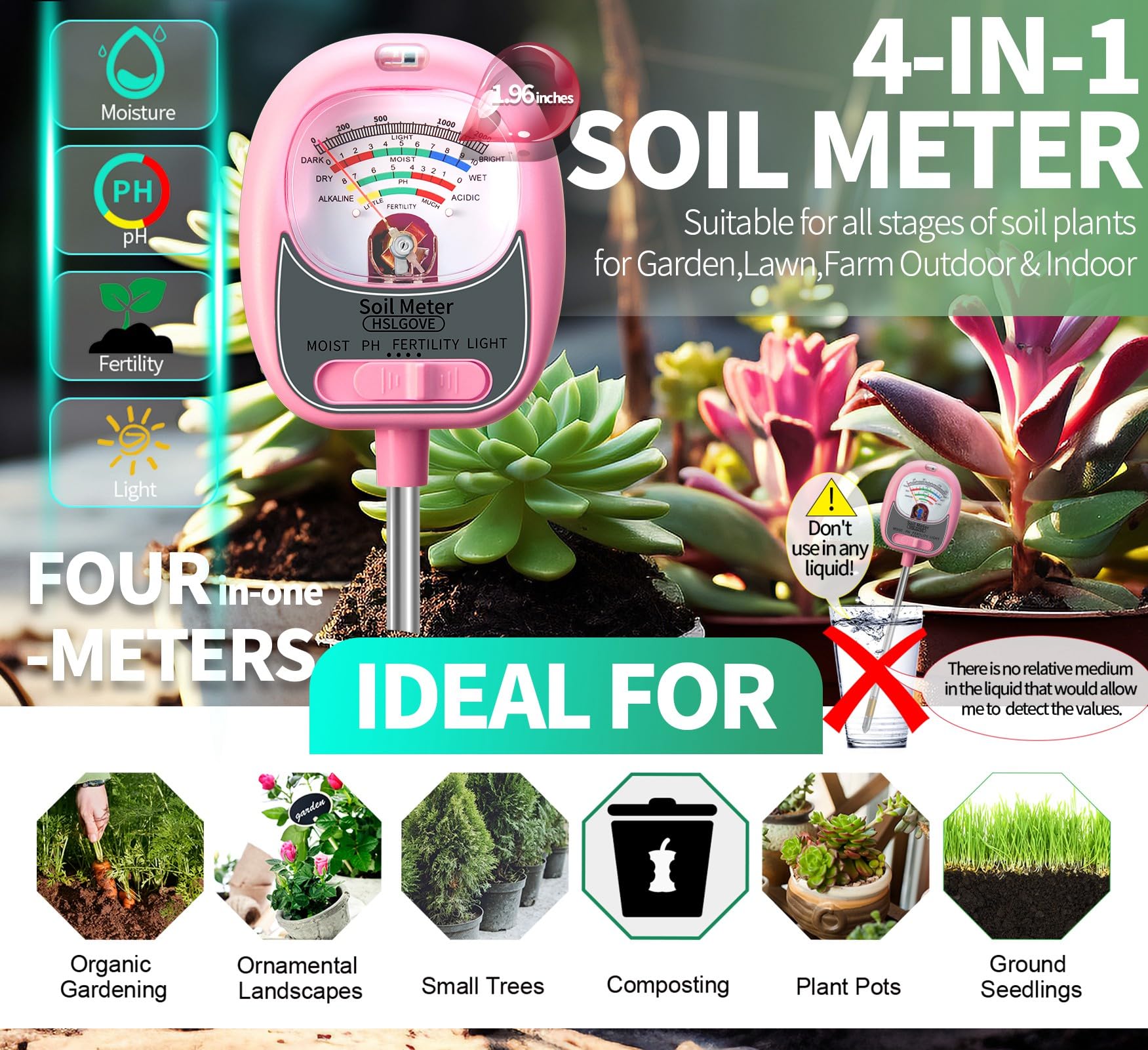 HSLGOVE sunlight meter dial helps optimize outdoor lawn lighting.