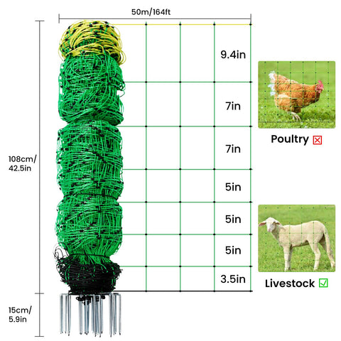 HSLNSD fence kit with 14 posts and double spikes for fast, stable installation.