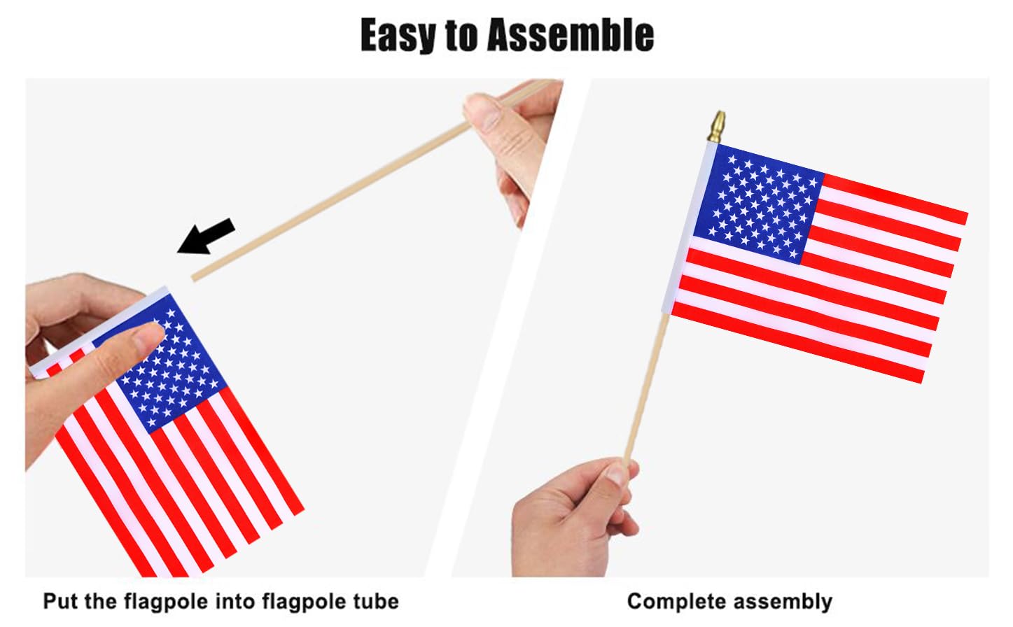 HSQCEZ durable stitching flag on a stick for indoor or outdoor use.