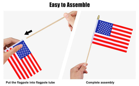 HSQCEZ durable stitching flag on a stick for indoor or outdoor use.