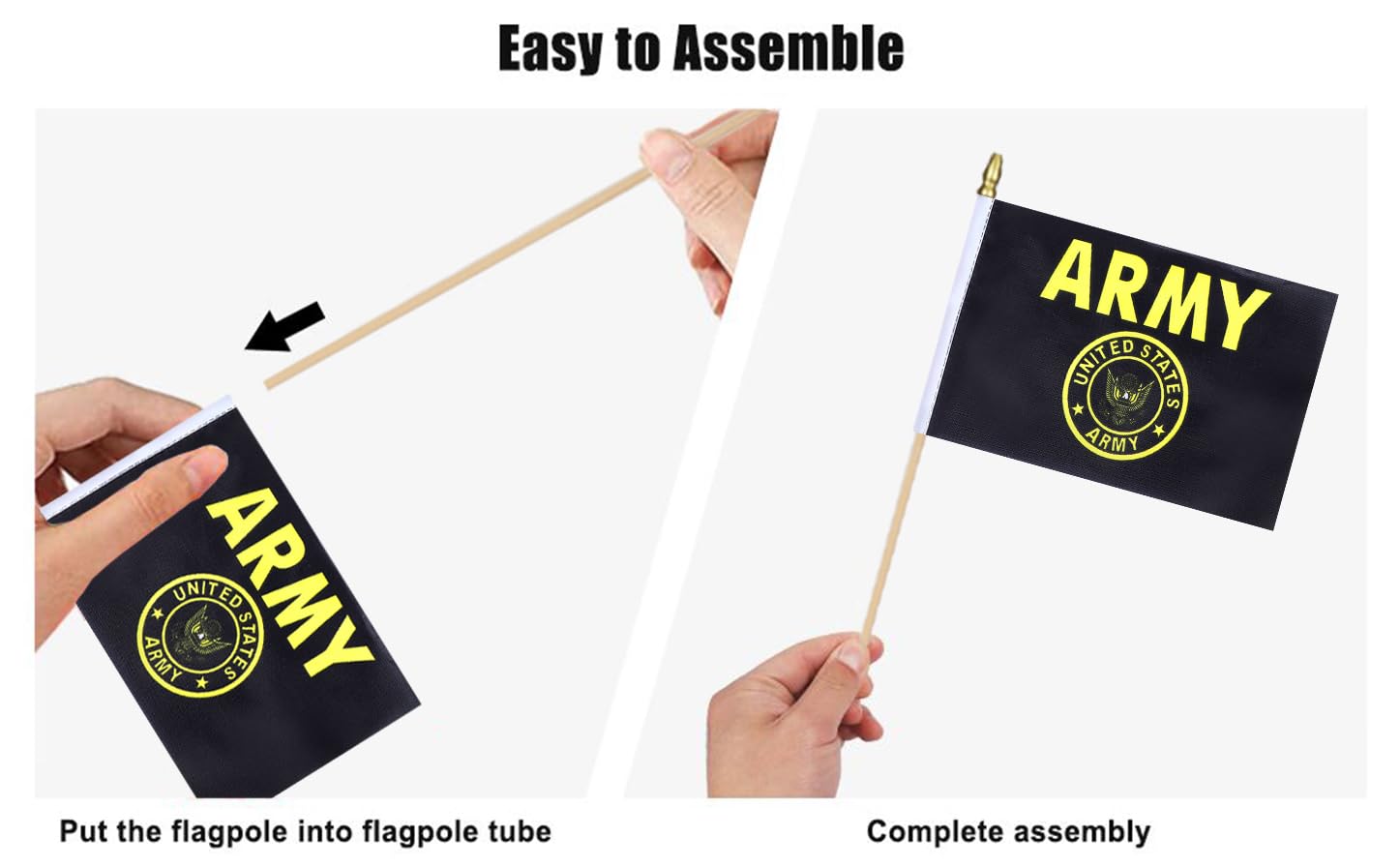 HSQCEZ handheld patriotic flag with wooden stick enhances desk setups and crowd moments