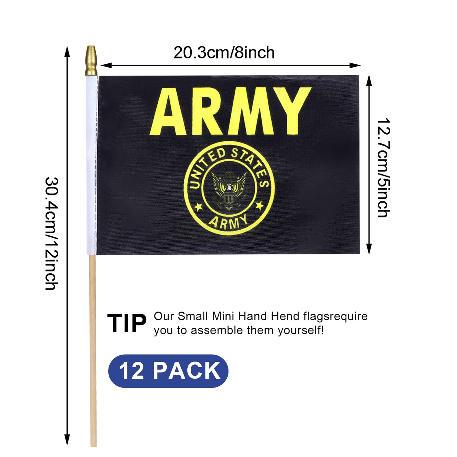 HSQCEZ USA flag on wooden stick ideal for indoor displays and outdoor events