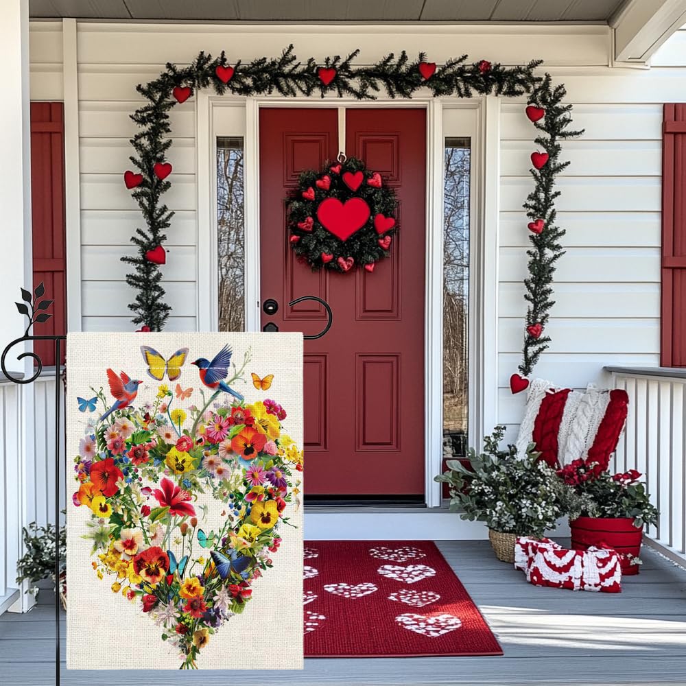 Hsrvivi burlap texture flag adds rustic outdoor appeal.
