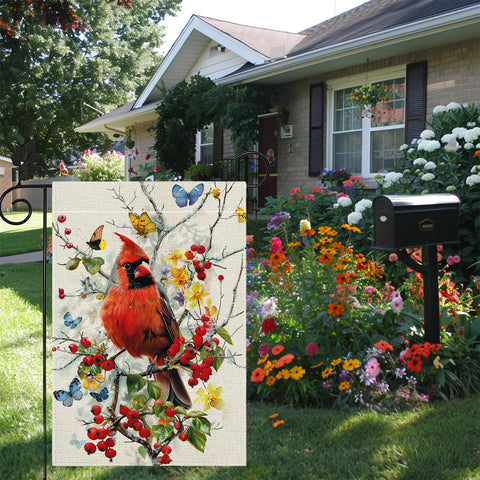 Hsrvivi Butterflies and flowers flag adds colorful seasonal charm to gardens.
