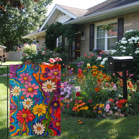 hsrvivi colorful floral garden flag enhances porch or patio with cheerful blooms.