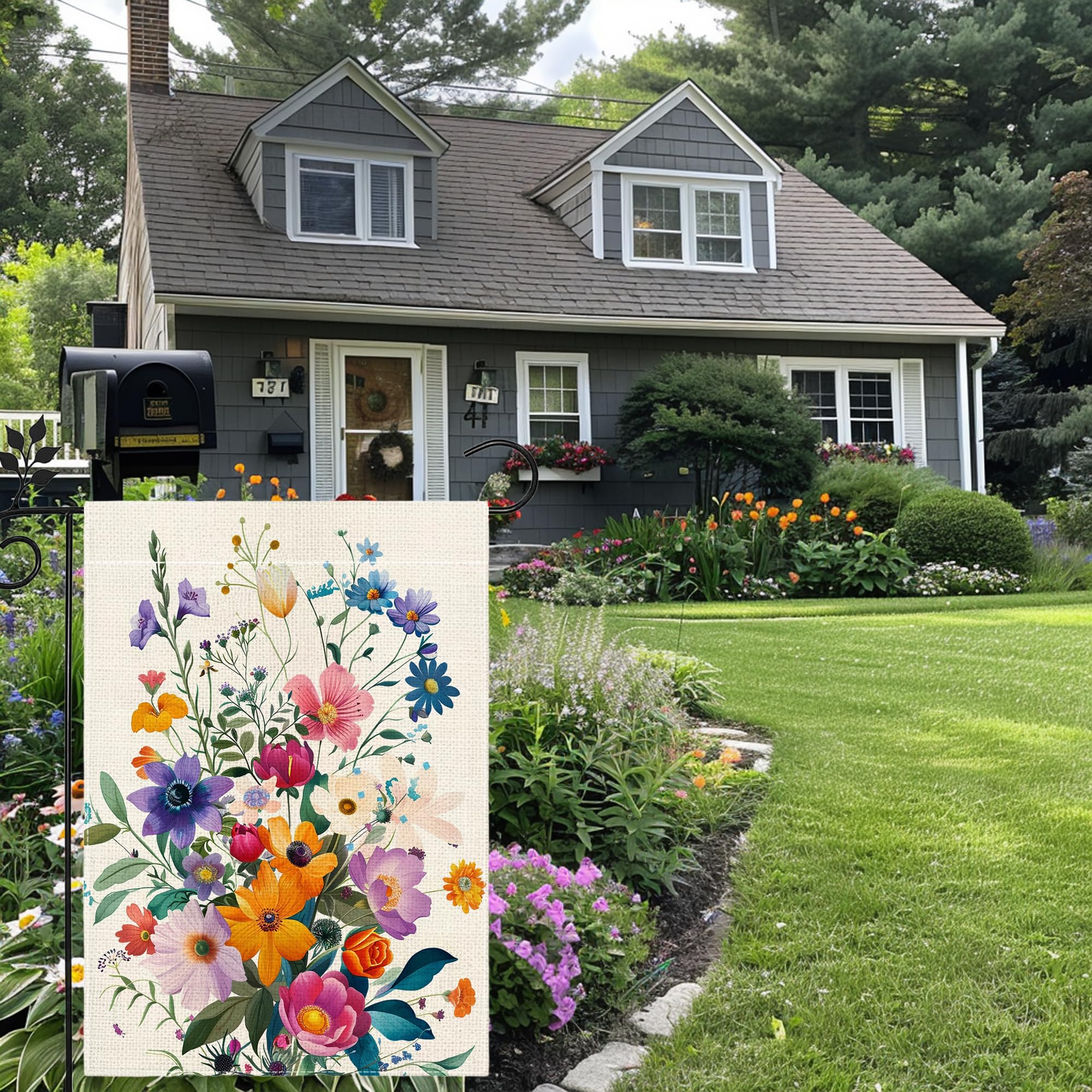 Hsrvivi colorful garden flag enhances curb appeal on patios and decks.