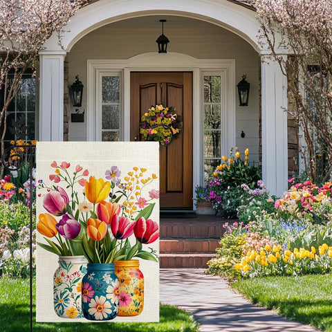 Hsrvivi double-sided garden flag delivers vibrant visuals from every angle.