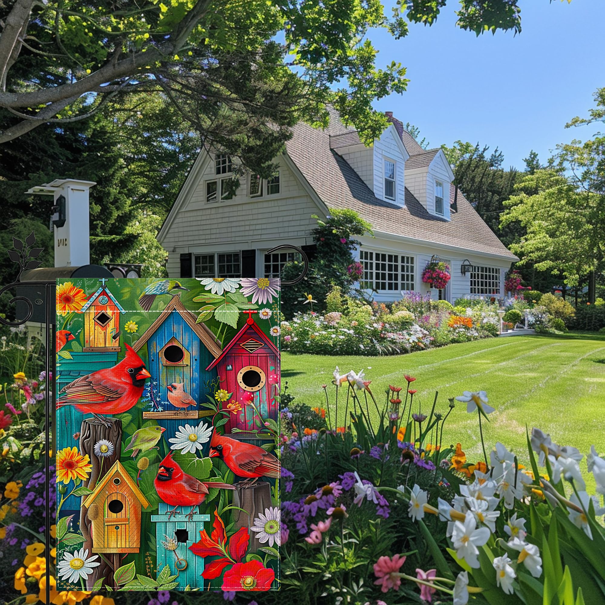 hsrvivi double-sided garden flag readable from both directions