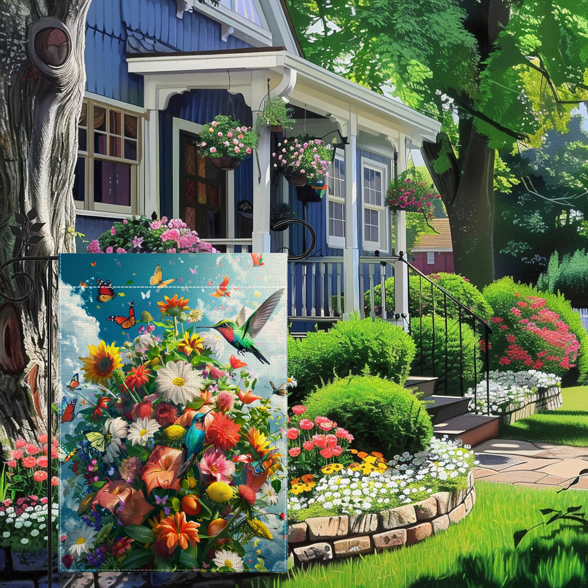 HSrvivi double-sided garden flag shows bright graphics from both sides.