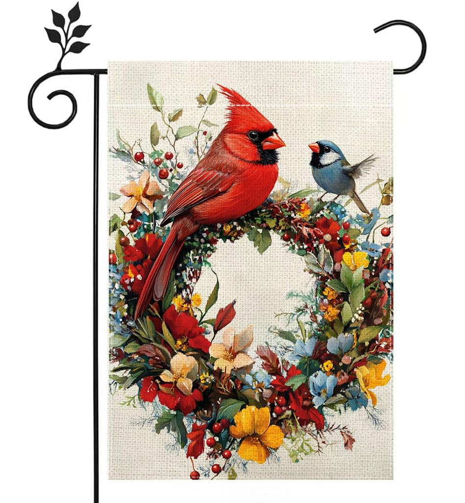 Hsrvivi Spring Cardinal Flag with blossoms adds curb appeal to outdoor space