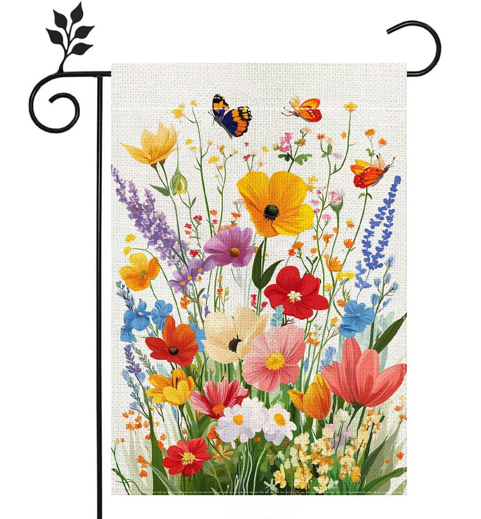 Hsrvivi spring floral garden flag front-view adds vibrant curb appeal.