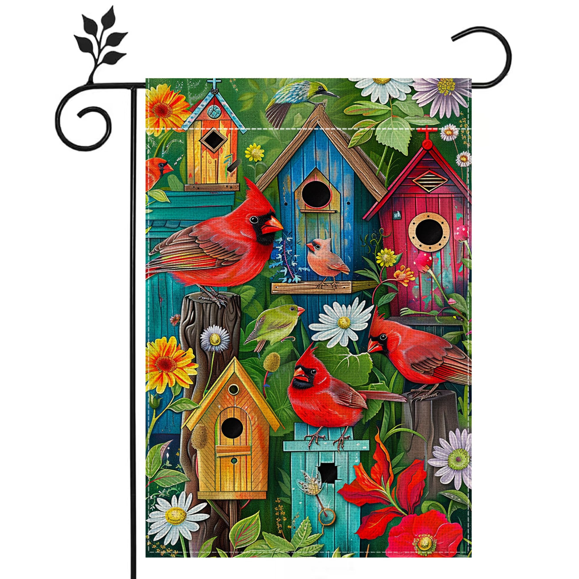 hsrvivi flag with bright cardinal motif for vibrant outdoor decor
