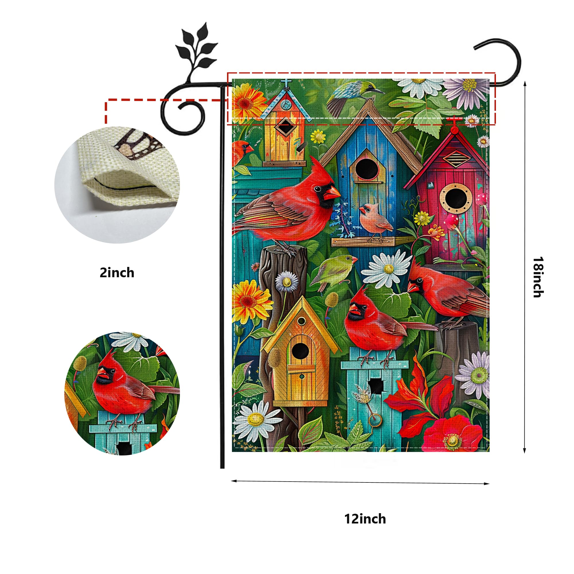 hsrvivi welcome cardinal flowers flag invites guests to home