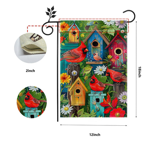 hsrvivi welcome cardinal flowers flag invites guests to home