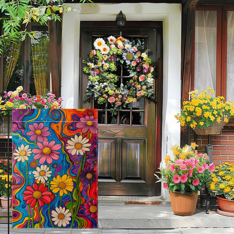 hsrvivi welcome garden flag features dual-sided graphics for clear visibility.
