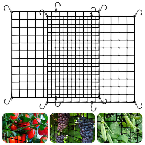 HSTEY 4x4 grow tent trellis netting in use for climbing plants, 2-pack.