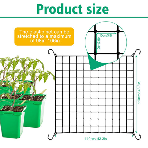 HSTEY trellis close-up shows elastic rope weave delivering sturdy plant support.