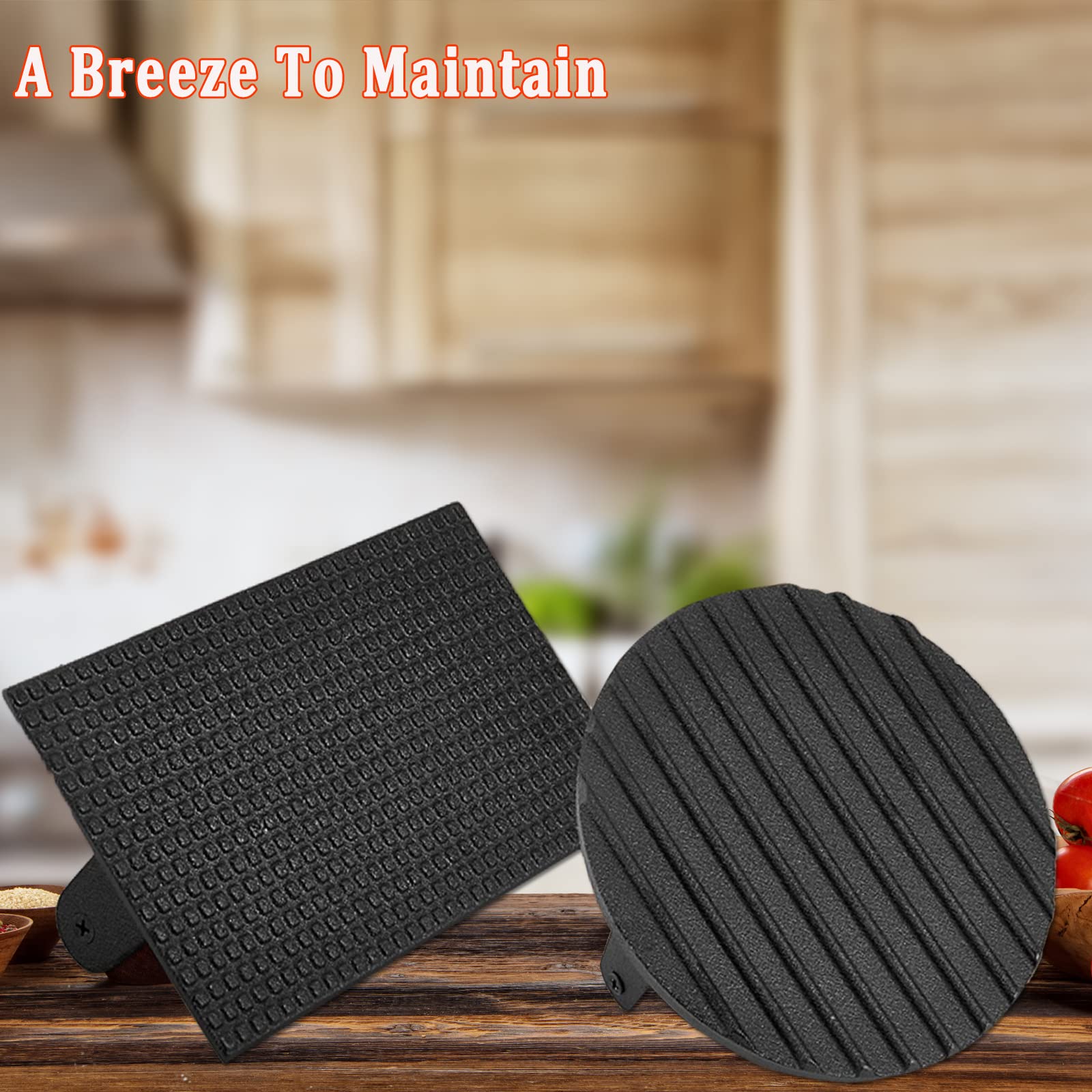 HSUJCYF easy-clean BBQ press stays ready for next barbecue.