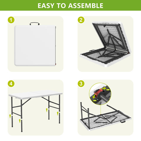 Hsundries compact folding table packed for storage and travel.