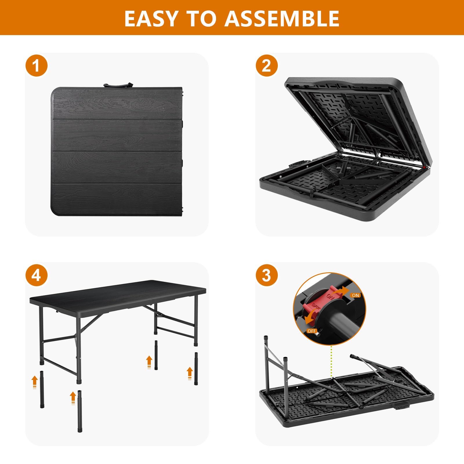 Hsundries easy-clean plastic surface resists spills and stains.