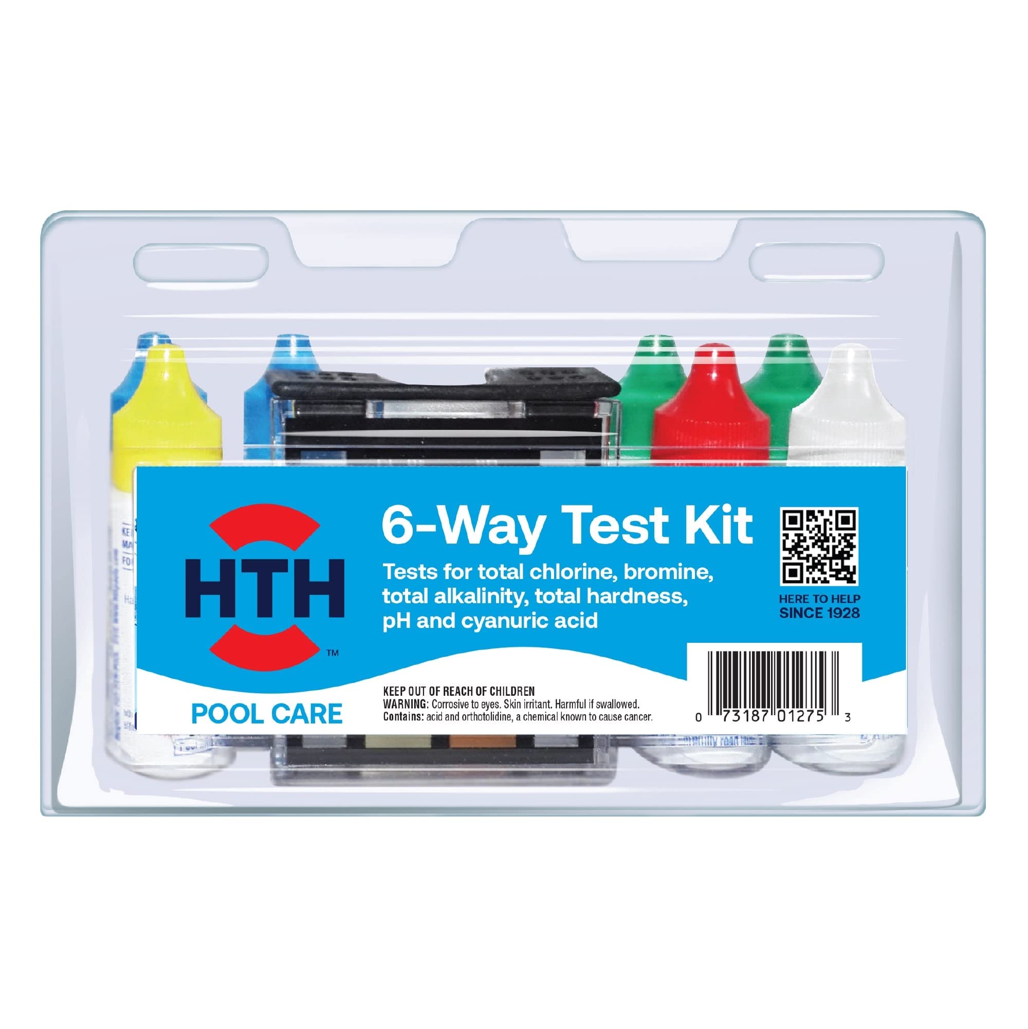 HTH 1275 test kit front view for easy pool testing