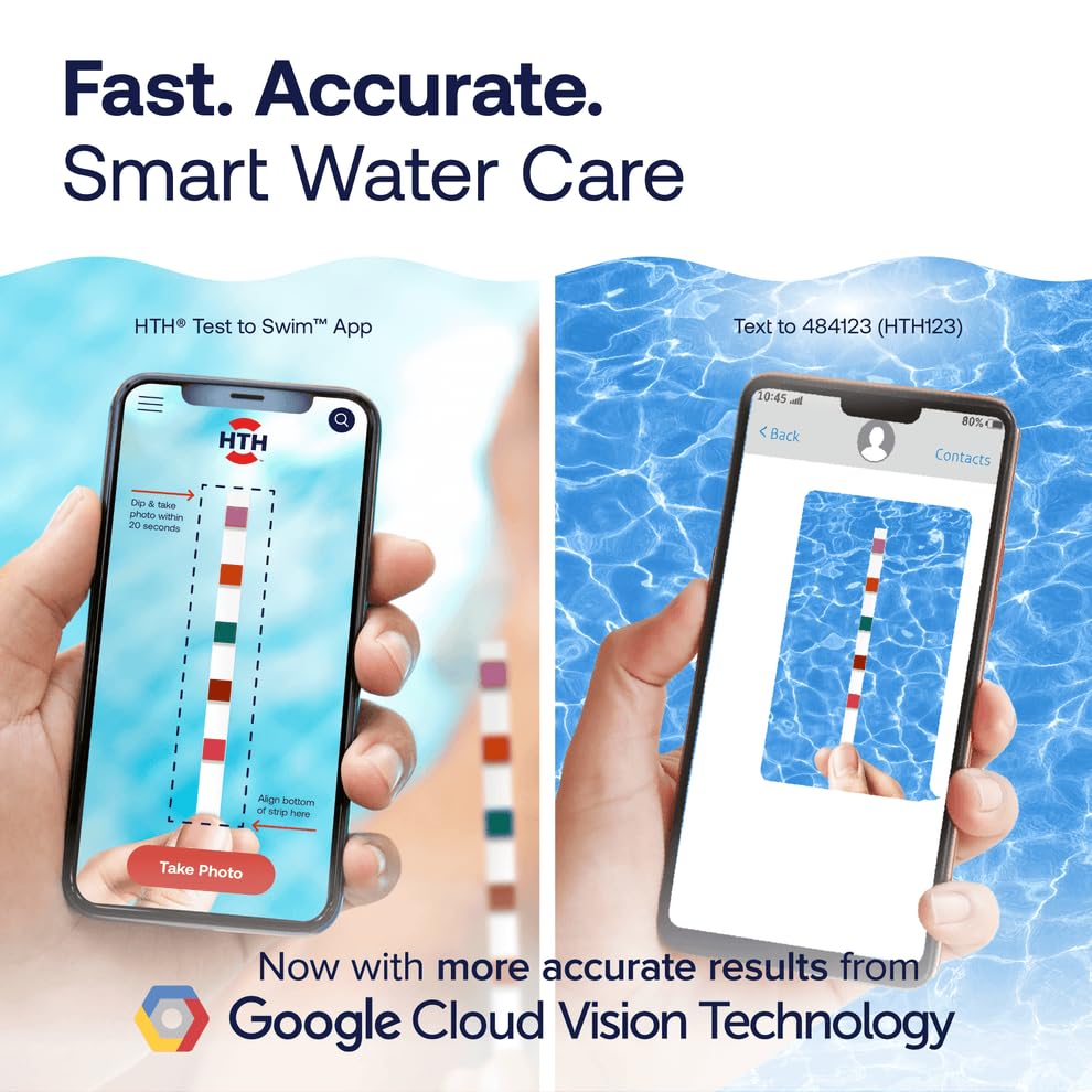 HTH 1279R test strip in water with visible color results for fast checks