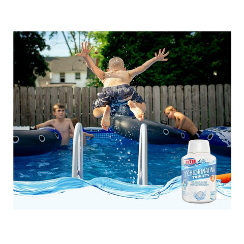 HTH 42031 tablets dissolving in water provide steady chlorine