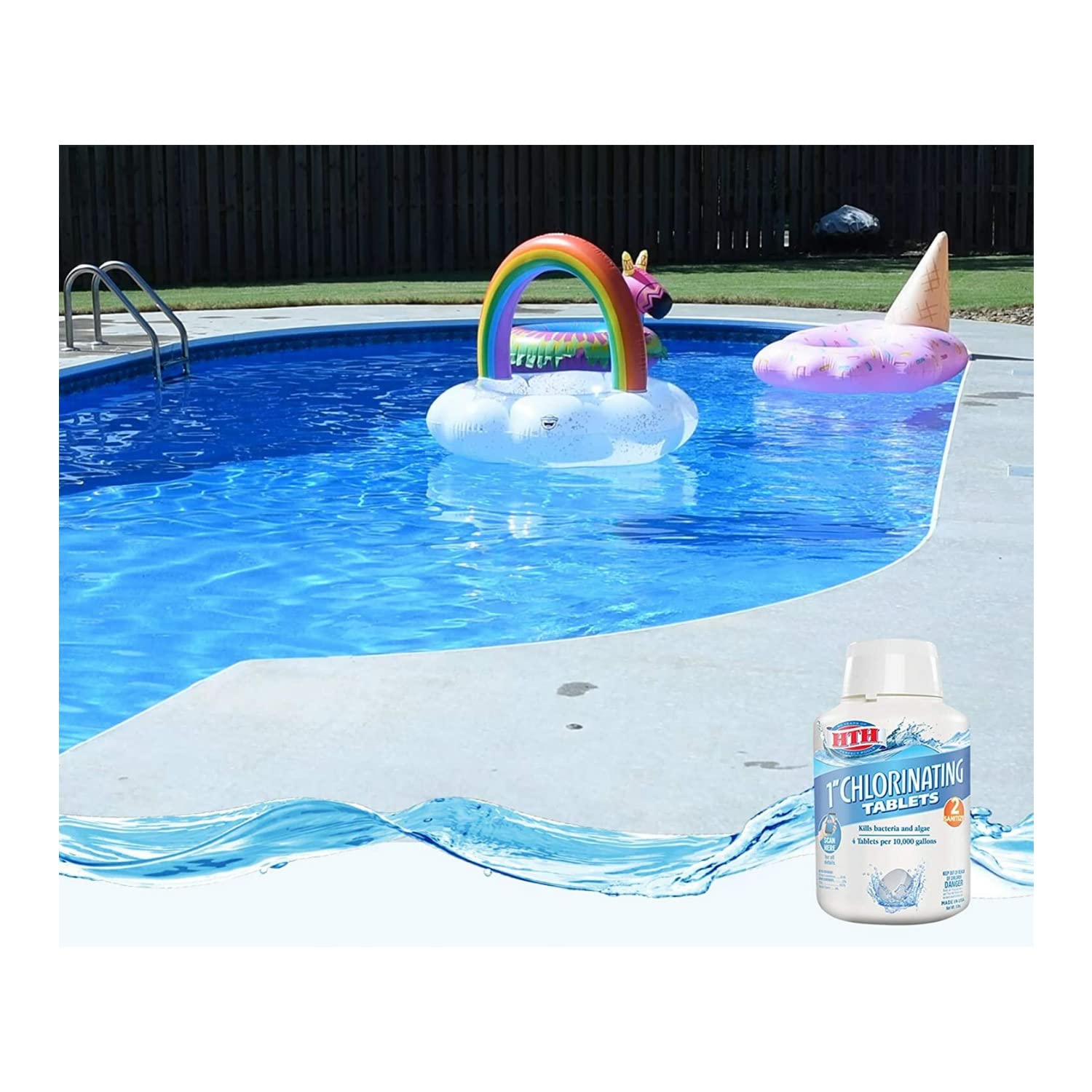 HTH 42031 tablets installed in a skimmer for simple pool maintenance