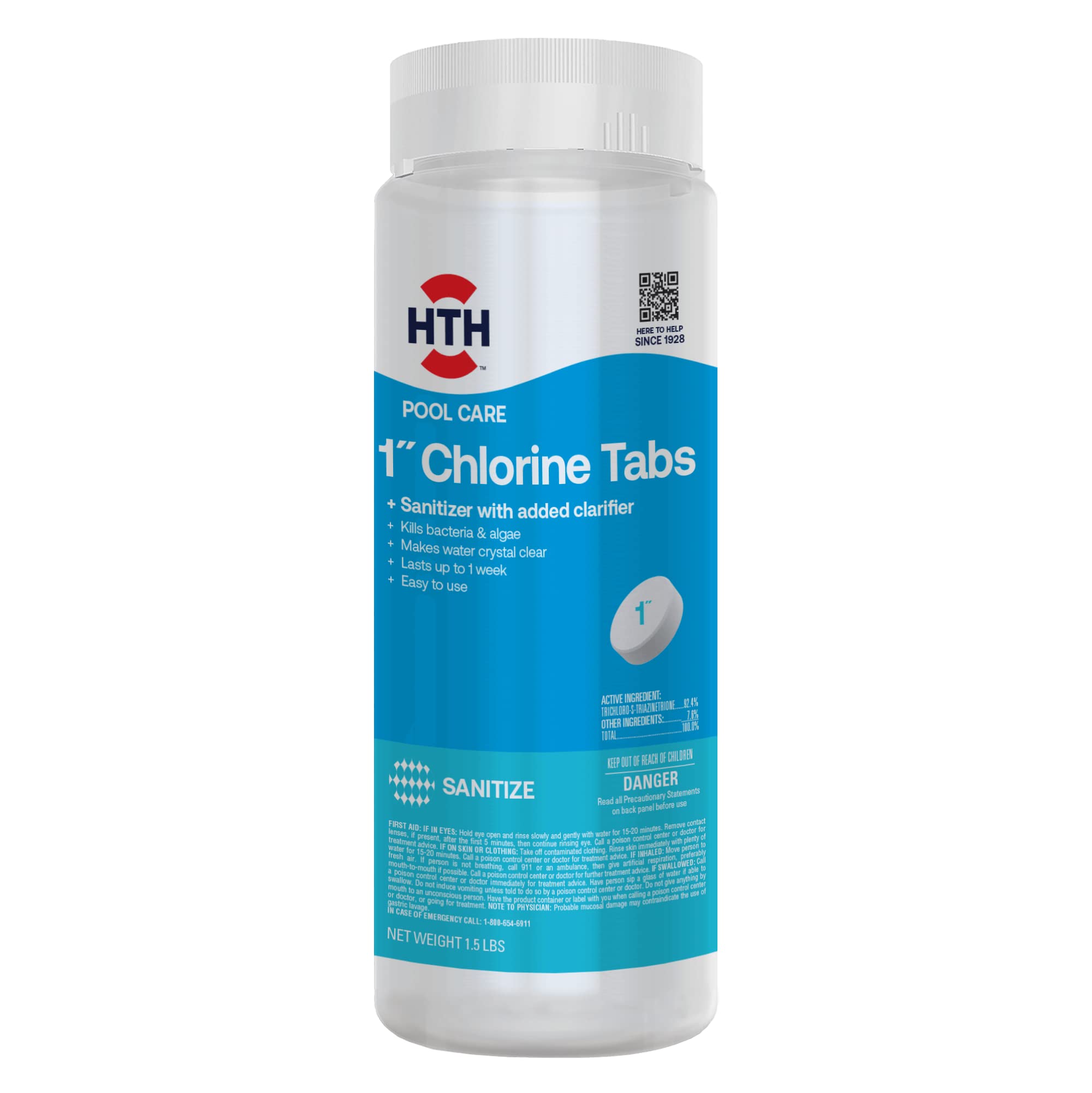 HTH 42049 chlorine tabs pack helps simplify pool maintenance and clear water.