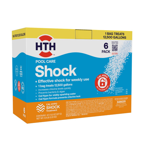 HTH 52030B shock bottle front for crystal-clear pool care.