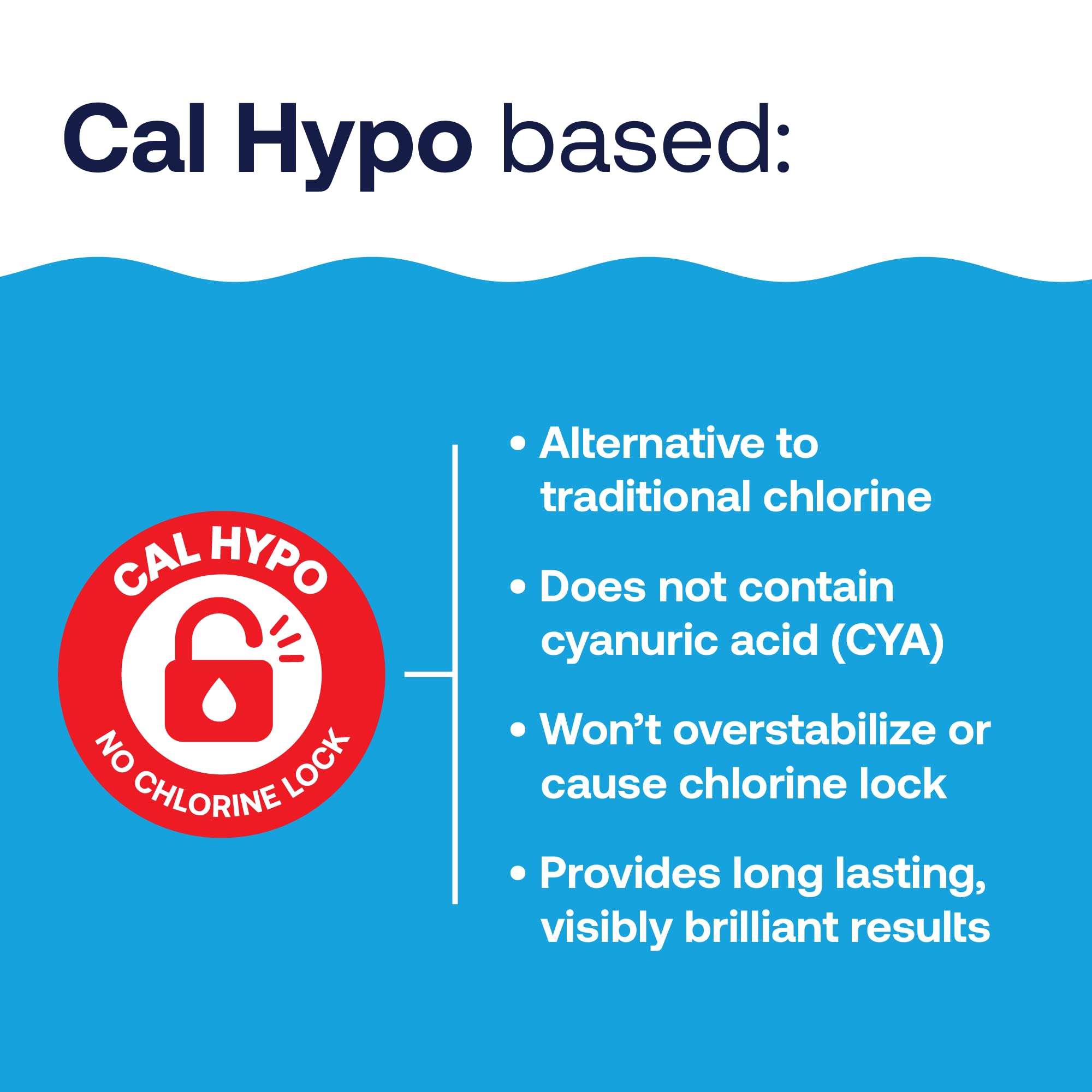 HTH 52036R Cal Hypo formula dissolving in water to sanitize pool water.