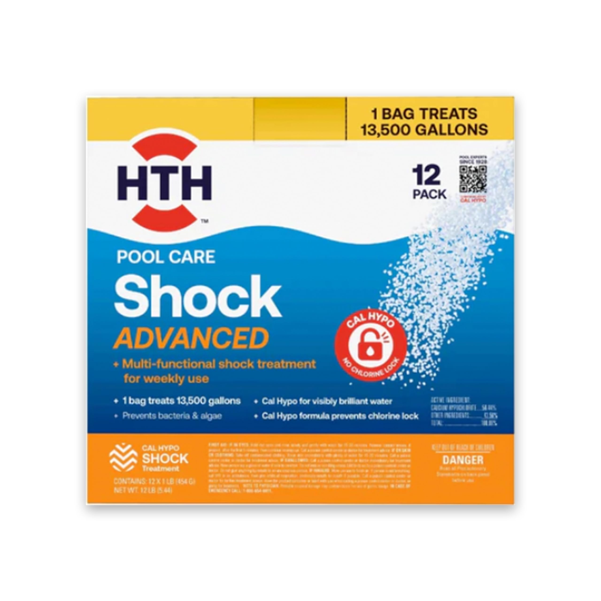 HTH 52037R shock bottle pouring, fast-dissolving pool care formula