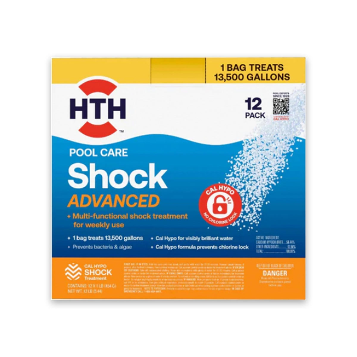 HTH 52037R shock bottle pouring, fast-dissolving pool care formula