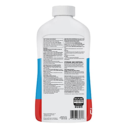 HTH 67071 filter cleaner label info highlights usage and compatibility