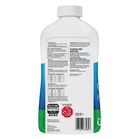 HTH Algae Guard Advanced targets green algae quickly for clear water.